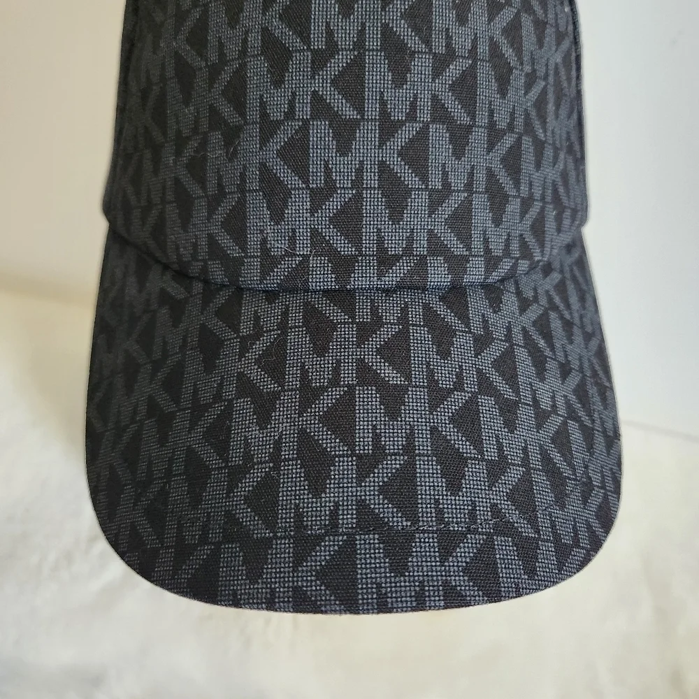 Michael Kors MK Black Allover Trademark Logo Baseball Hat Cap Unisex
